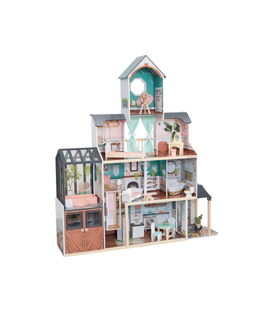 KidKraft Celeste Mansion Dollhouse with EZ Kraft Assembly Doll